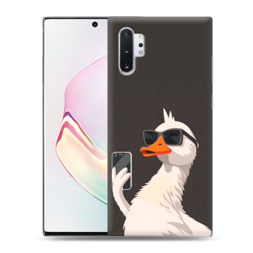 Силиконовый чехол на Samsung Galaxy Note 10 Plus с принтом утка в очках Силиконовый чехол на Samsung Galaxy Note 10 Plus с принтом утка в очках