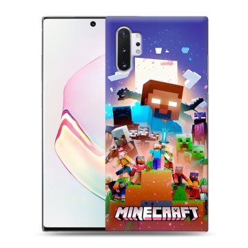 Силиконовый чехол на Samsung Galaxy Note 10 Plus с принтом Майнкрафт Minecraft