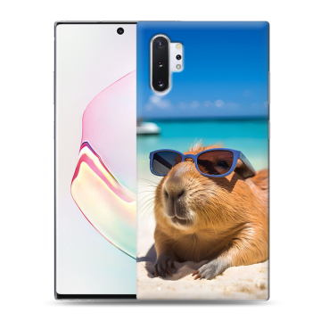Силиконовый чехол на Samsung Galaxy Note 10 Plus с принтом Капибара Силиконовый чехол на Samsung Galaxy Note 10 Plus с принтом Капибара