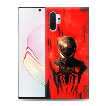 Силиконовый чехол на Samsung Galaxy Note 10 Plus с принтом человек паук spiderman Силиконовый чехол на Samsung Galaxy Note 10 Plus с принтом человек паук spiderman