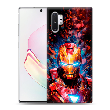 Силиконовый чехол на Samsung Galaxy Note 10 Plus с принтом Железный человек Ironman Силиконовый чехол на Samsung Galaxy Note 10 Plus с принтом Железный человек Ironman