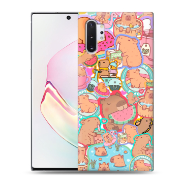 Силиконовый чехол на Samsung Galaxy Note 10 Plus с принтом капибары