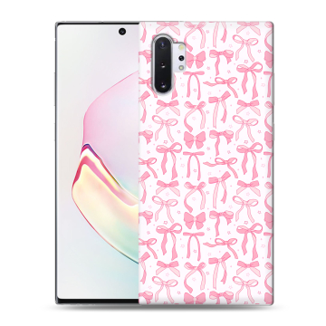 Силиконовый чехол на Samsung Galaxy Note 10 Plus с принтом Розовые бантики