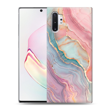 Силиконовый чехол на Samsung Galaxy Note 10 Plus с принтом розовый мрамор Силиконовый чехол на Samsung Galaxy Note 10 Plus с принтом розовый мрамор