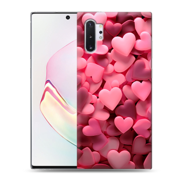 Силиконовый чехол на Samsung Galaxy Note 10 Plus с принтом розовые сердечки Силиконовый чехол на Samsung Galaxy Note 10 Plus с принтом розовые сердечки