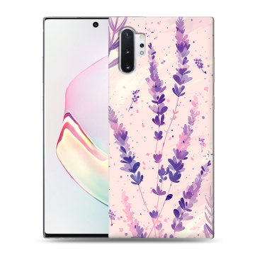 Силиконовый чехол на Samsung Galaxy Note 10 Plus с принтом цветы лаванда Силиконовый чехол на Samsung Galaxy Note 10 Plus с принтом цветы лаванда