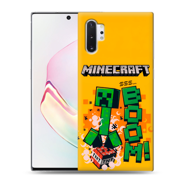 Силиконовый чехол на Samsung Galaxy Note 10 Plus с принтом Майнкрафт Minecraft Силиконовый чехол на Samsung Galaxy Note 10 Plus с принтом Майнкрафт Minecraft
