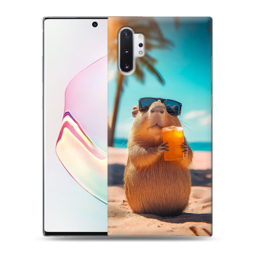 Силиконовый чехол на Samsung Galaxy Note 10 Plus с принтом Капибара Силиконовый чехол на Samsung Galaxy Note 10 Plus с принтом Капибара