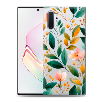 Силиконовый чехол на Samsung Galaxy Note 10 Plus с принтом Цветы паттерн Силиконовый чехол на Samsung Galaxy Note 10 Plus с принтом Цветы паттерн