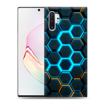 Силиконовый чехол на Samsung Galaxy Note 10 Plus с принтом Неоновые соты Силиконовый чехол на Samsung Galaxy Note 10 Plus с принтом Неоновые соты