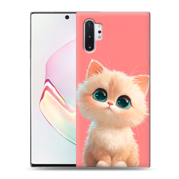 Силиконовый чехол на Samsung Galaxy Note 10 Plus с принтом Розовый котенок Силиконовый чехол на Samsung Galaxy Note 10 Plus с принтом Розовый котенок