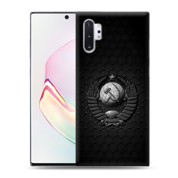 Силиконовый чехол на Samsung Galaxy Note 10 Plus с принтом Герб Флаг СССР Силиконовый чехол на Samsung Galaxy Note 10 Plus с принтом Герб Флаг СССР