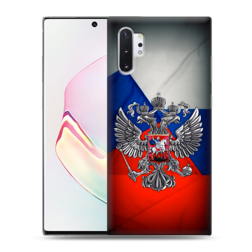 Силиконовый чехол на Samsung Galaxy Note 10 Plus с принтом Флаг России Силиконовый чехол на Samsung Galaxy Note 10 Plus с принтом Флаг России
