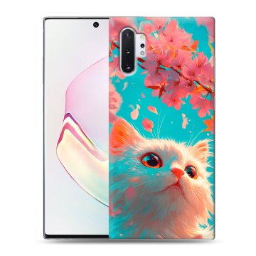 Силиконовый чехол на Samsung Galaxy Note 10 Plus с принтом Красивый кот Силиконовый чехол на Samsung Galaxy Note 10 Plus с принтом Красивый кот