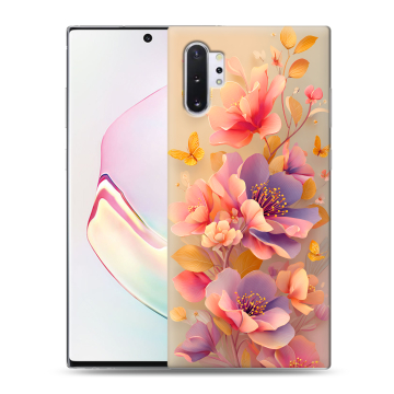 Силиконовый чехол на Samsung Galaxy Note 10 Plus с принтом Цветы и бабочки Силиконовый чехол на Samsung Galaxy Note 10 Plus с принтом Цветы и бабочки