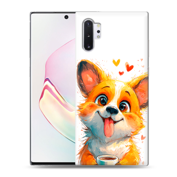 Силиконовый чехол на Samsung Galaxy Note 10 Plus с принтом корги Силиконовый чехол на Samsung Galaxy Note 10 Plus с принтом корги
