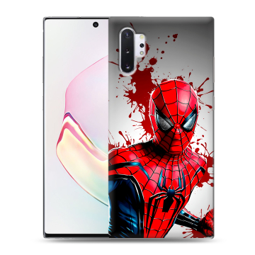 Силиконовый чехол на Samsung Galaxy Note 10 Plus с принтом Spiderman Человек паук Силиконовый чехол на Samsung Galaxy Note 10 Plus с принтом Spiderman Человек паук