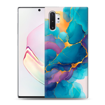 Силиконовый чехол на Samsung Galaxy Note 10 Plus с принтом Мрамор блестки Силиконовый чехол на Samsung Galaxy Note 10 Plus с принтом Мрамор блестки