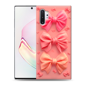 Силиконовый чехол на Samsung Galaxy Note 10 Plus с принтом Розовые бантики Силиконовый чехол на Samsung Galaxy Note 10 Plus с принтом Розовые бантики