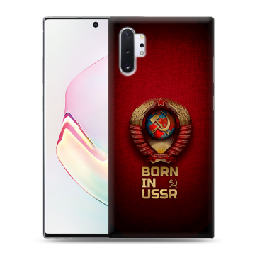 Силиконовый чехол на Samsung Galaxy Note 10 Plus с принтом Флаг Герб СССР Силиконовый чехол на Samsung Galaxy Note 10 Plus с принтом Флаг Герб СССР