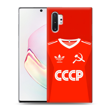 Силиконовый чехол на Samsung Galaxy Note 10 Plus с принтом Флаг Герб СССР Силиконовый чехол на Samsung Galaxy Note 10 Plus с принтом Флаг Герб СССР