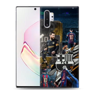 Силиконовый чехол на Samsung Galaxy Note 10 Plus с принтом Messi Barcelona Силиконовый чехол на Samsung Galaxy Note 10 Plus с принтом Messi Barcelona