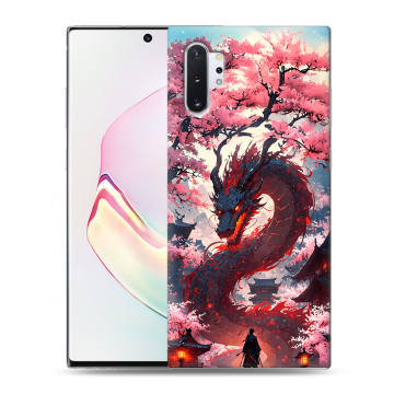 Силиконовый чехол на Samsung Galaxy Note 10 Plus с принтом Дракон Японский Силиконовый чехол на Samsung Galaxy Note 10 Plus с принтом Дракон Японский