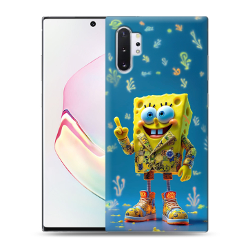 Силиконовый чехол на Samsung Galaxy Note 10 Plus с принтом Спанч боб Спанчбоб Силиконовый чехол на Samsung Galaxy Note 10 Plus с принтом Спанч боб Спанчбоб