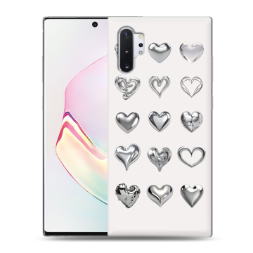Силиконовый чехол на Samsung Galaxy Note 10 Plus с принтом Y2K сердечки Силиконовый чехол на Samsung Galaxy Note 10 Plus с принтом Y2K сердечки