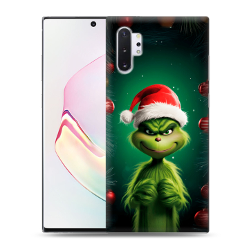 Силиконовый чехол на Samsung Galaxy Note 10 Plus с принтом Гринч Новый год Рождество Силиконовый чехол на Samsung Galaxy Note 10 Plus с принтом Гринч Новый год Рождество