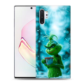 Силиконовый чехол на Samsung Galaxy Note 10 Plus с принтом Новый год гринч Силиконовый чехол на Samsung Galaxy Note 10 Plus с принтом Новый год гринч