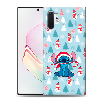 Силиконовый чехол на Samsung Galaxy Note 10 Plus с принтом Стич Новый год Силиконовый чехол на Samsung Galaxy Note 10 Plus с принтом Стич Новый год