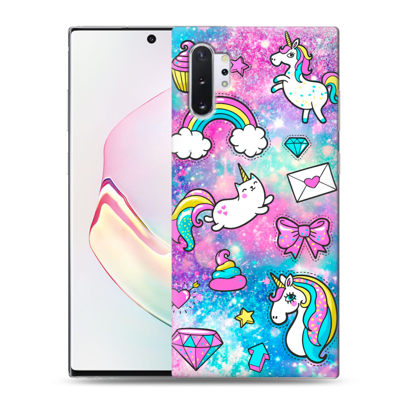 Силиконовый чехол на Samsung Galaxy Note 10 Plus с принтом Единороги Силиконовый чехол на Samsung Galaxy Note 10 Plus с принтом Единороги
