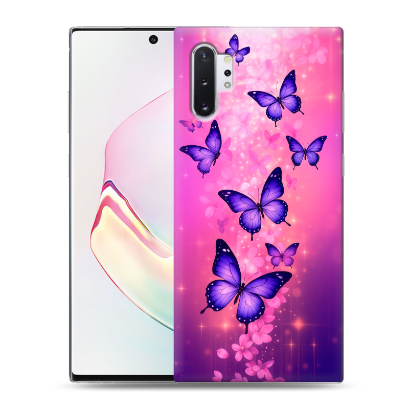 Силиконовый чехол на Samsung Galaxy Note 10 Plus с принтом Бабочки Силиконовый чехол на Samsung Galaxy Note 10 Plus с принтом Бабочки