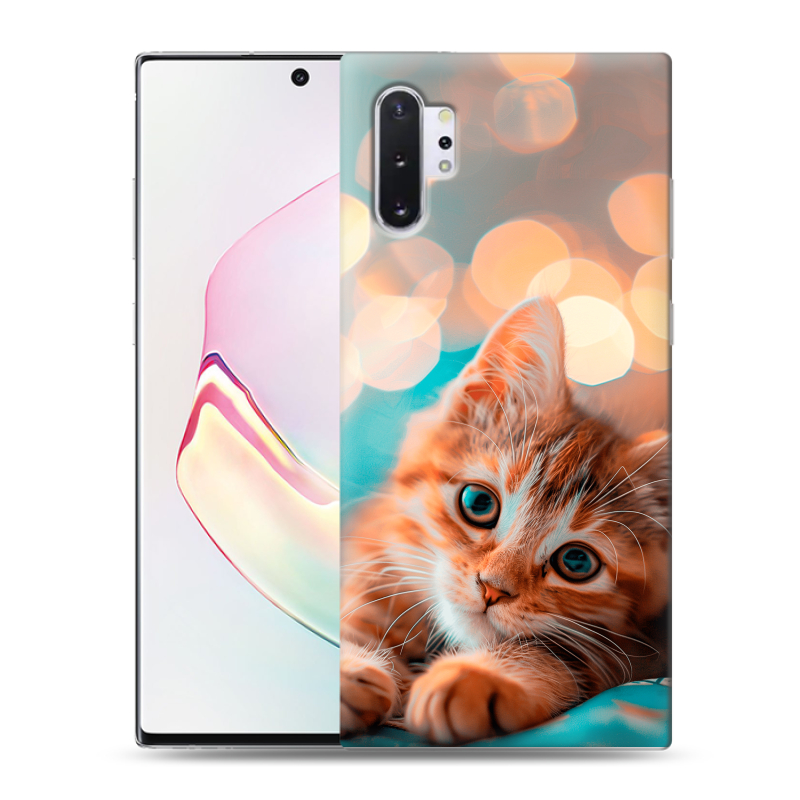 Силиконовый чехол на Samsung Galaxy Note 10 Plus с принтом котик Силиконовый чехол на Samsung Galaxy Note 10 Plus с принтом котик