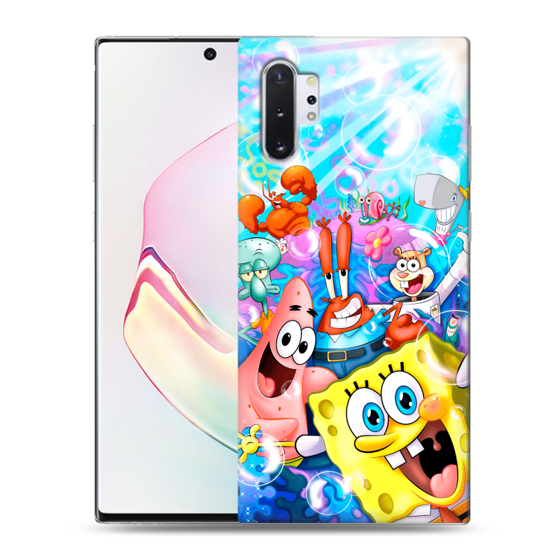 Силиконовый противоударный чехол на Samsung Galaxy Note 10 Plus с принтом спанчбоб спанч боб Силиконовый противоударный чехол на Samsung Galaxy Note 10 Plus с принтом спанчбоб спанч боб