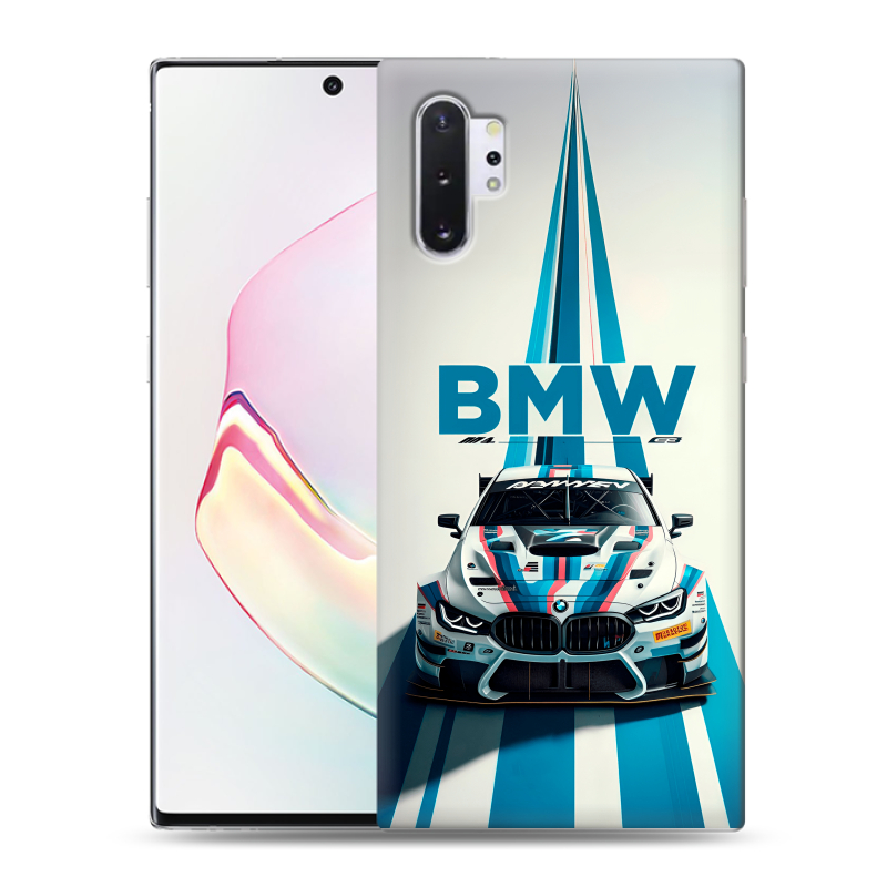 Силиконовый противоударный чехол на Samsung Galaxy Note 10 Plus с принтом БМВ BMW Силиконовый противоударный чехол на Samsung Galaxy Note 10 Plus с принтом БМВ BMW