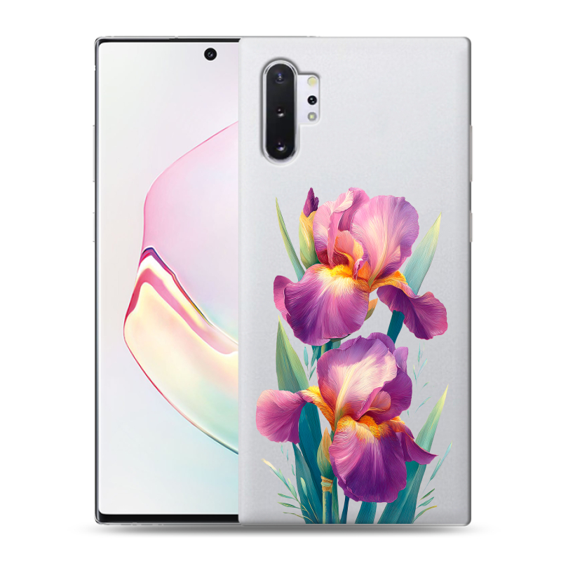 Силиконовый противоударный чехол на Samsung Galaxy Note 10 Plus с принтом Цветы орхидеи Силиконовый противоударный чехол на Samsung Galaxy Note 10 Plus с принтом Цветы орхидеи