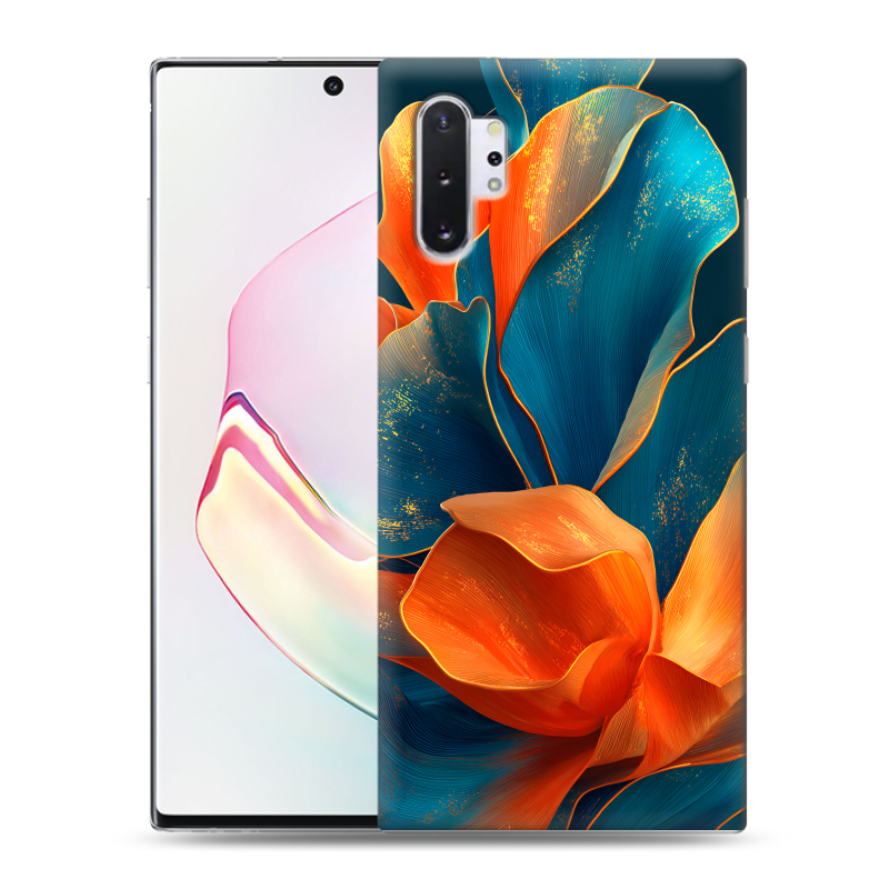 Силиконовый противоударный чехол на Samsung Galaxy Note 10 Plus с принтом Цветы Силиконовый противоударный чехол на Samsung Galaxy Note 10 Plus с принтом Цветы