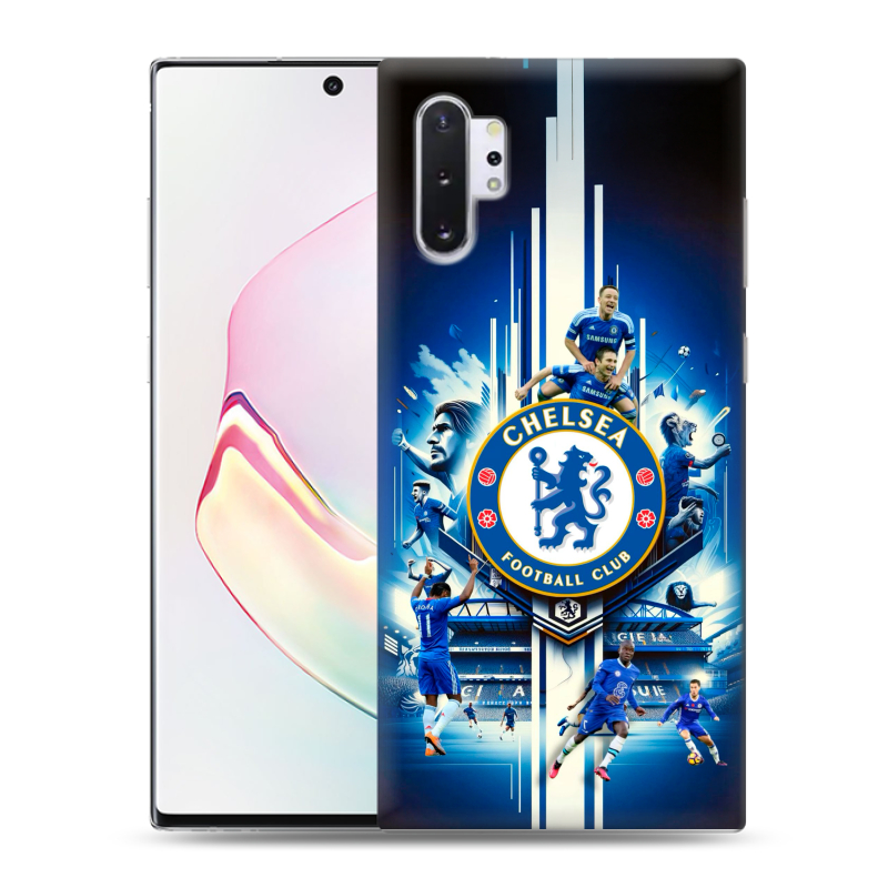 Силиконовый противоударный чехол на Samsung Galaxy Note 10 Plus с принтом Chelsea Челси Силиконовый противоударный чехол на Samsung Galaxy Note 10 Plus с принтом Chelsea Челси