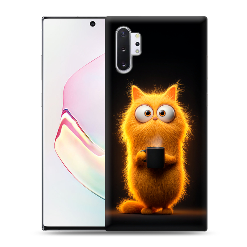 Силиконовый противоударный чехол на Samsung Galaxy Note 10 Plus с принтом Смешной кот Силиконовый противоударный чехол на Samsung Galaxy Note 10 Plus с принтом Смешной кот