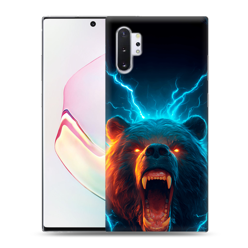Силиконовый чехол на Samsung Galaxy Note 10 Plus с принтом Медведь Силиконовый чехол на Samsung Galaxy Note 10 Plus с принтом Медведь