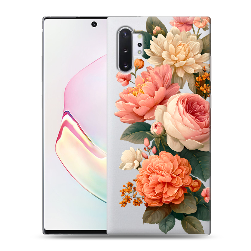 Силиконовый чехол на Samsung Galaxy Note 10 Plus с принтом цветы Силиконовый чехол на Samsung Galaxy Note 10 Plus с принтом цветы