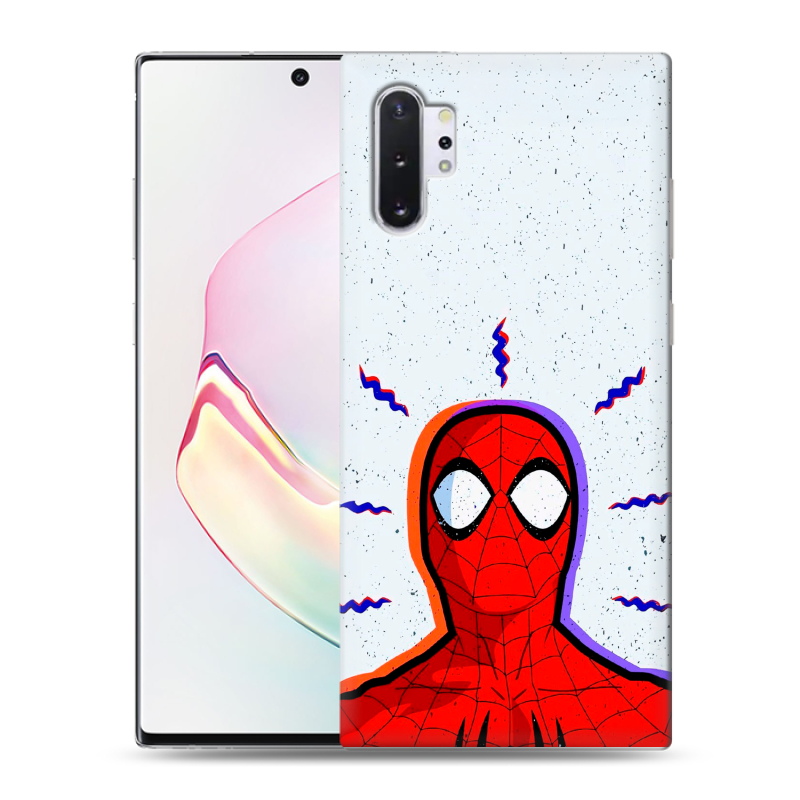 Силиконовый чехол на Samsung Galaxy Note 10 Plus с принтом Spiderman Человек паук Силиконовый чехол на Samsung Galaxy Note 10 Plus с принтом Spiderman Человек паук
