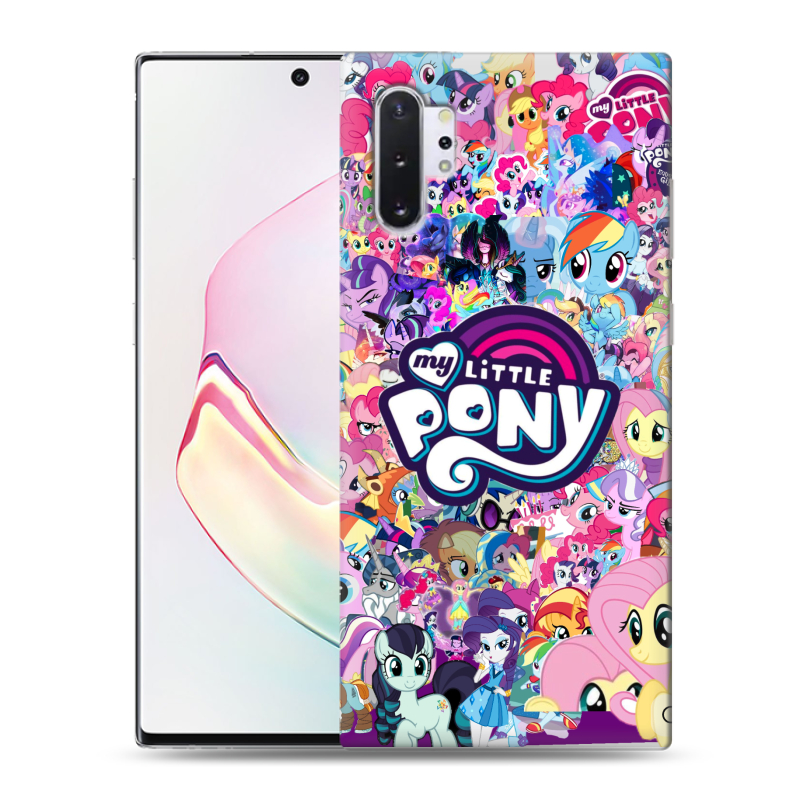 Силиконовый противоударный чехол на Samsung Galaxy Note 10 Plus с принтом My little pony Дружба чудо Силиконовый противоударный чехол на Samsung Galaxy Note 10 Plus с принтом My little pony Дружба чудо