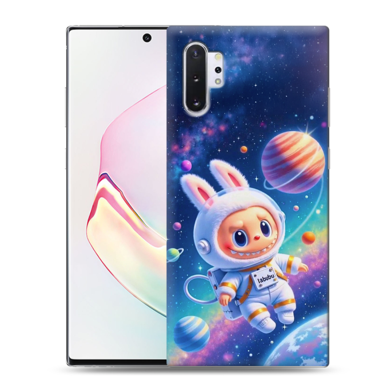 Силиконовый противоударный чехол на Samsung Galaxy Note 10 Plus с принтом Labubu Лабубу Силиконовый противоударный чехол на Samsung Galaxy Note 10 Plus с принтом Labubu Лабубу