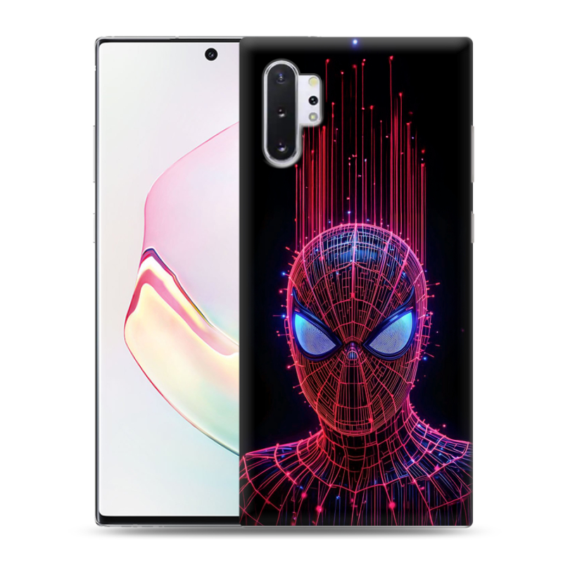 Силиконовый противоударный чехол на Samsung Galaxy Note 10 Plus с принтом Spiderman Человек паук Силиконовый противоударный чехол на Samsung Galaxy Note 10 Plus с принтом Spiderman Человек паук