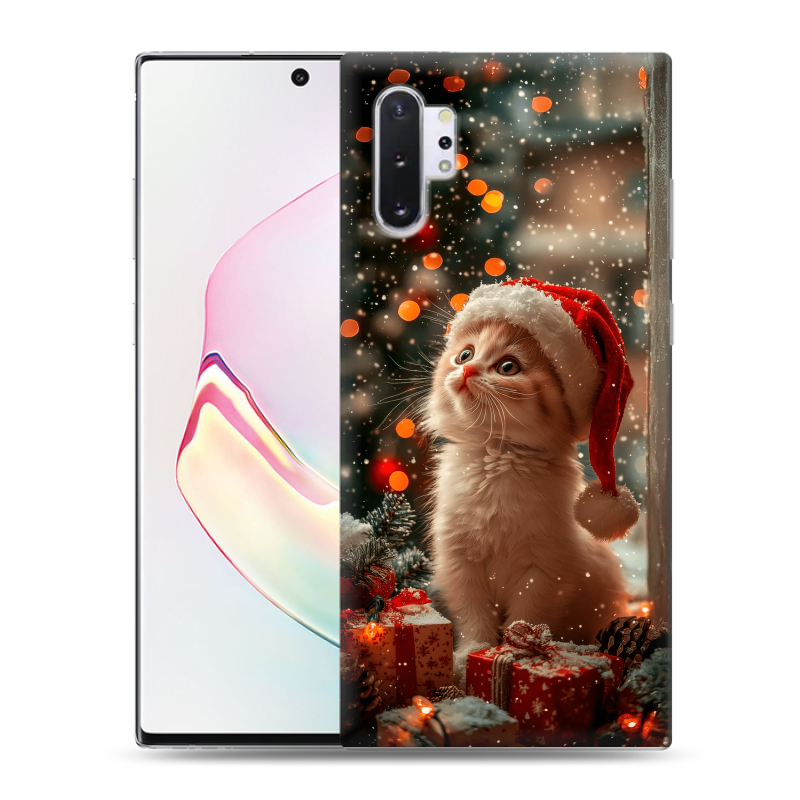 Силиконовый противоударный чехол на Samsung Galaxy Note 10 Plus с принтом Новый год Силиконовый противоударный чехол на Samsung Galaxy Note 10 Plus с принтом Новый год