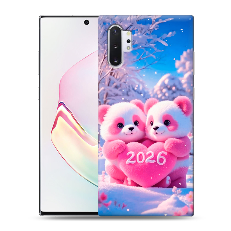 Силиконовый чехол на Samsung Galaxy Note 10 Plus с принтом Новый год Силиконовый чехол на Samsung Galaxy Note 10 Plus с принтом Новый год