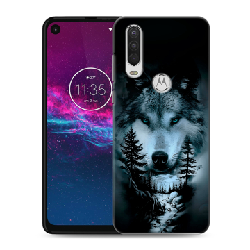Силиконовый чехол на Motorola One Action с принтом Лесной волк